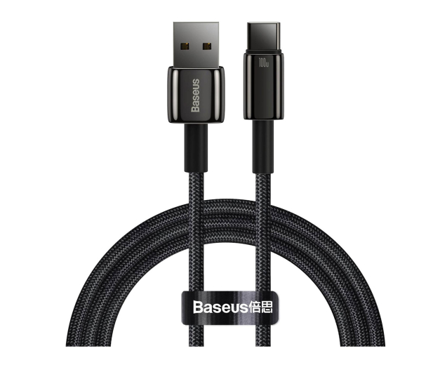 Baseus Tungsten Gold kabel USB-A - USB-C 480Mb/s 100W 1m czarny - 1502042 - zdjęcie